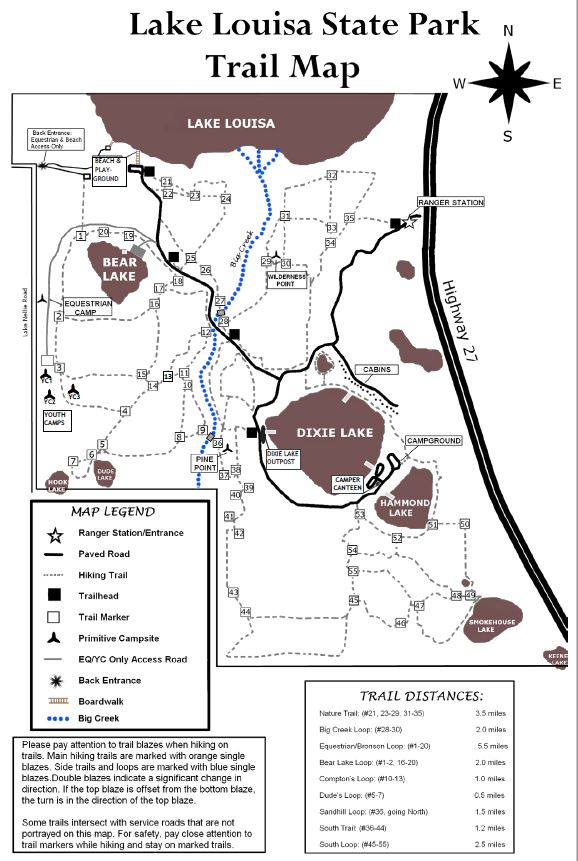 Trail Map Lake Louisa